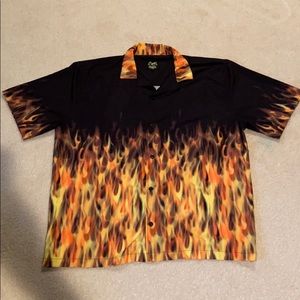 Benny’s XXL Red Flames Bowler Style Button Shirt